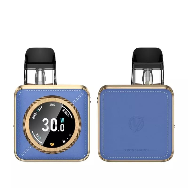 Vaporesso XROS 5 Nano Pod Vape Kit Blue Leatherette Colour great for MTL Vaping with Nic Salt E-liquids or 50vg/50pg Shortfill Vape Juice