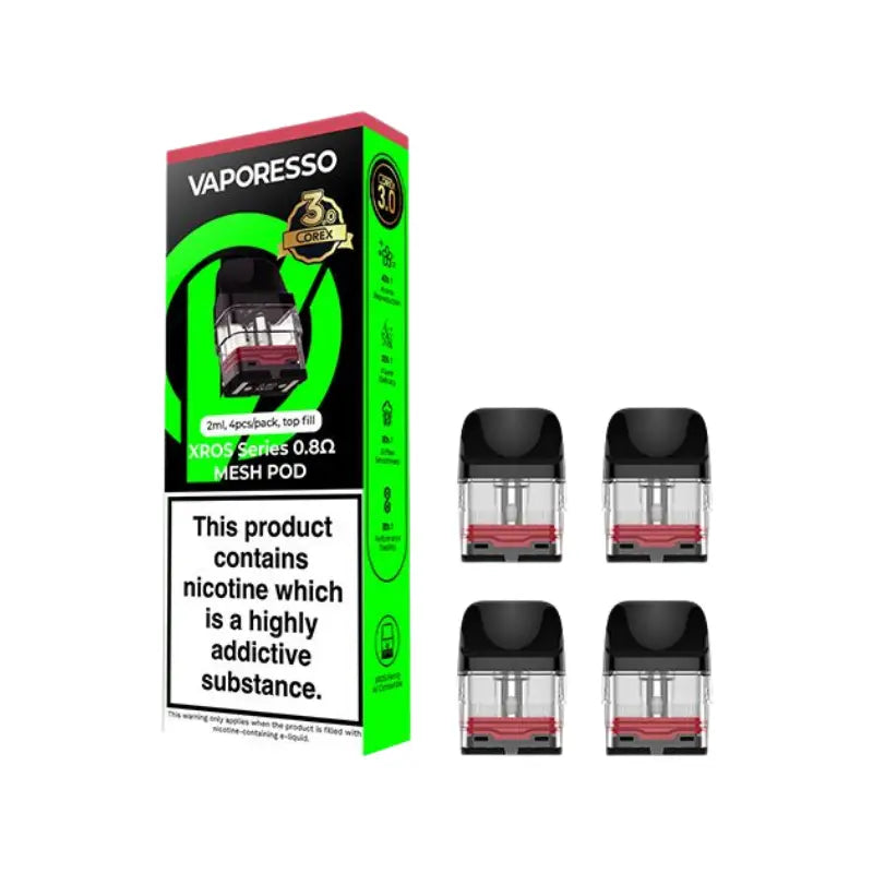 Vaporesso XROS Corex 3.0 0.8ohm Mesh Refillable Vape Pods compatible with All Vaporesso XROS Pod Vape Kits