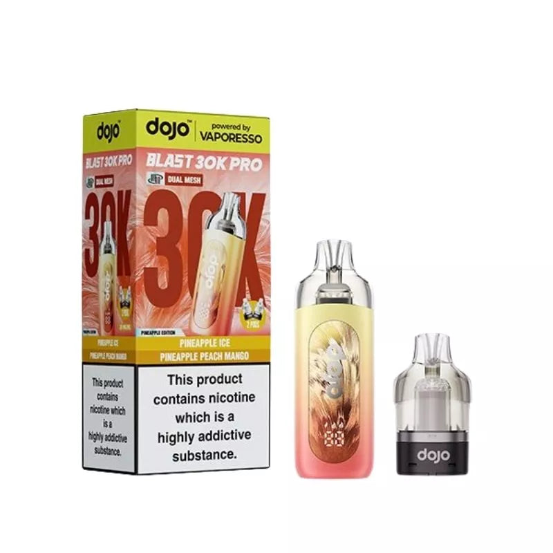 Vaporesso Dojo Blast 30K Pro Prefilled Pod Vape Kit in Pineapple Edition Flavour for up to 30,000 Puffs.