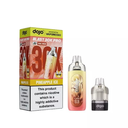 Vaporesso Dojo Blast 30K Pro Prefilled Pod Vape Kit in Pineapple Ice Flavour for up to 30,000 Puffs.