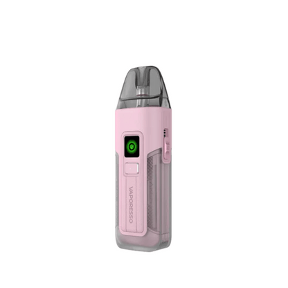 Light pink Vaporesso Luxe X2 pod vape kit with a sleek design and visible pod system.
