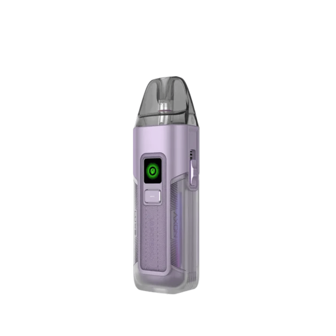 Vaporesso Luxe X2 pod vape kit in light purple, featuring a sleek design.