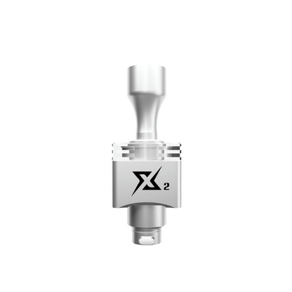 Silver Veepon Tita X2 RBA vaping atomiser with logo on a white background.