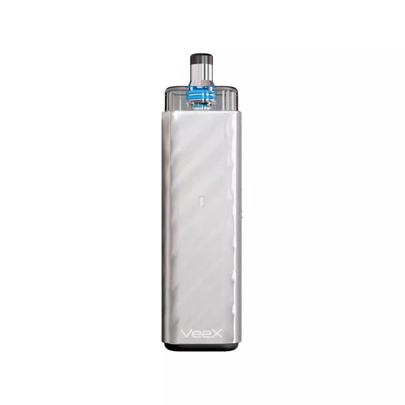 Veepon VeeX Pod Vape Kit in Silver great for RDL/MTL Vaping with Nic Salt Vape Juices 
