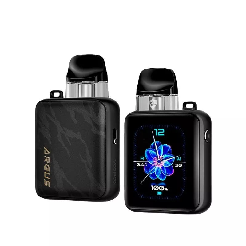 Voopoo Argus P3 Pod Vape Kit in Black Leather great for MTL Vaping with Nic Salt E-liquids