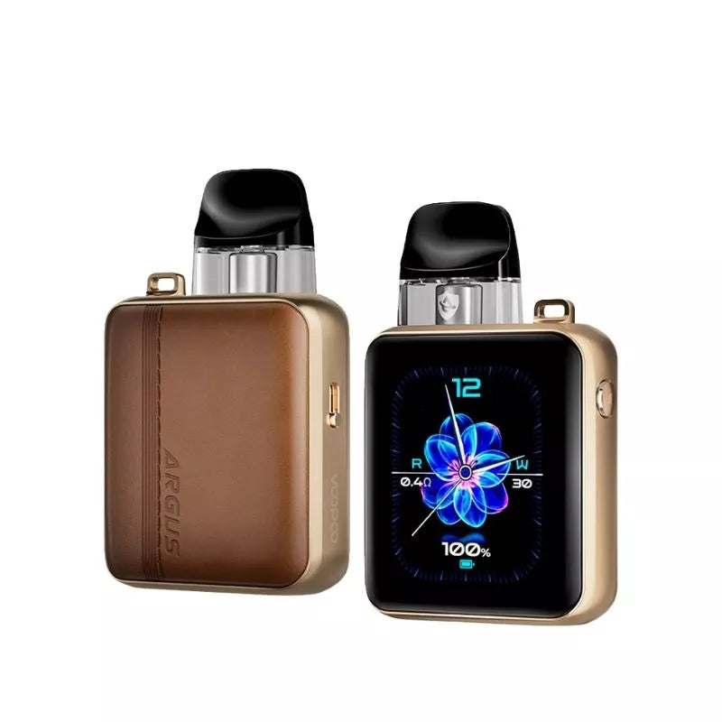 Voopoo Argus P3 Pod Vape Kit in Brown  Leather great for MTL Vaping with Nic Salt E-liquids