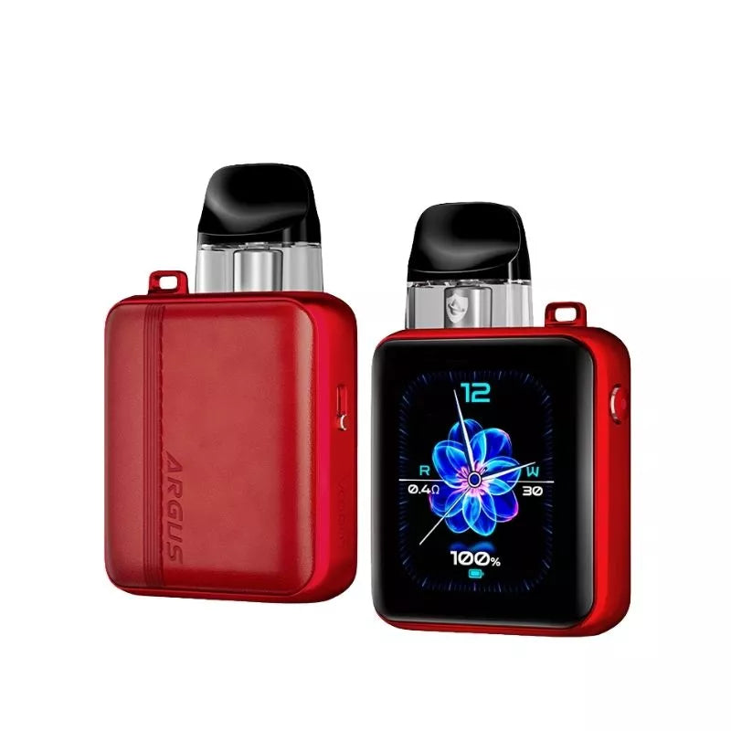 Voopoo Argus P3 Pod Vape Kit in Red  Leather great for MTL Vaping with Nic Salt E-liquids