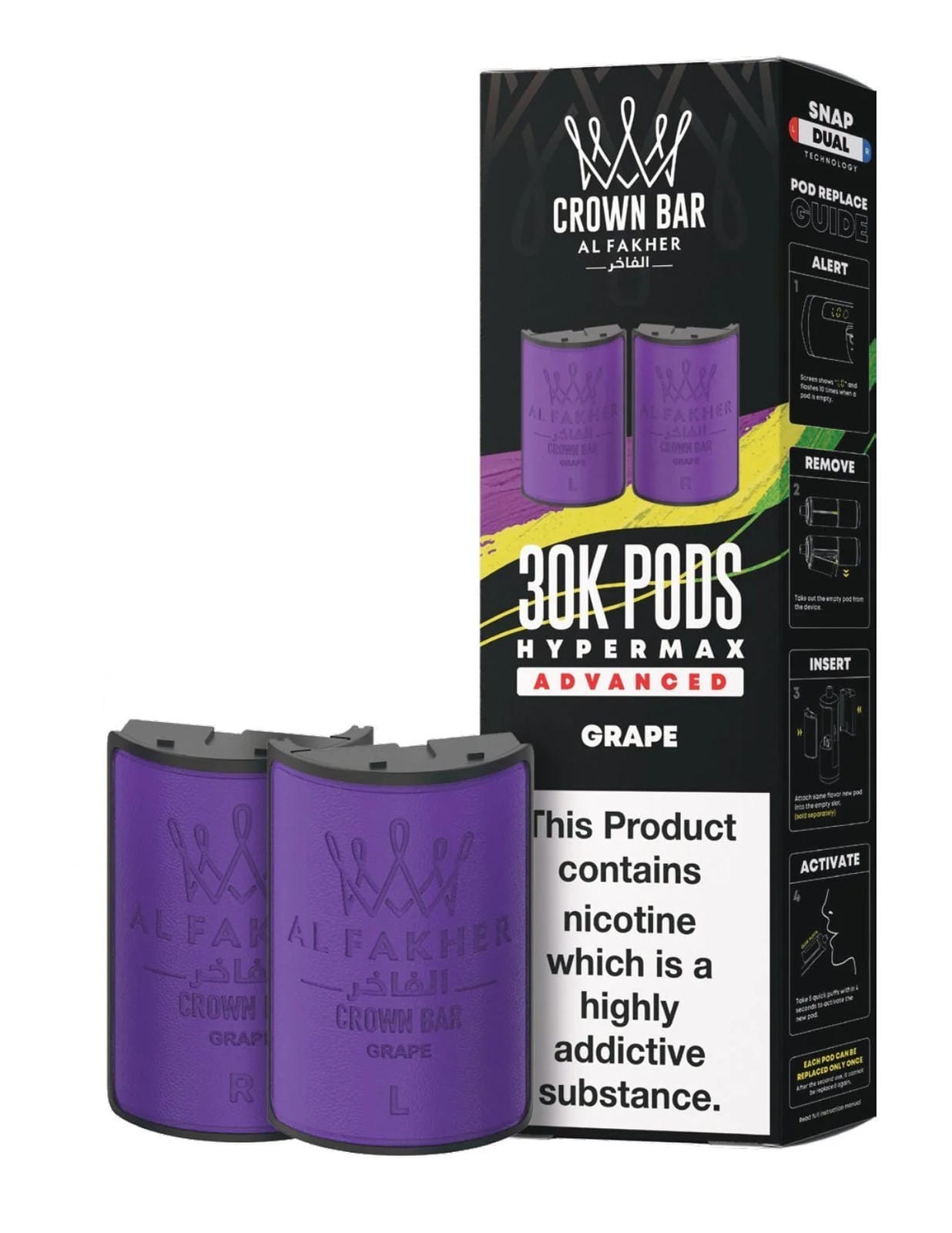 Image Of Al Fakher Crown Bar 30K Hypermax Refills Pods - Box of 5
