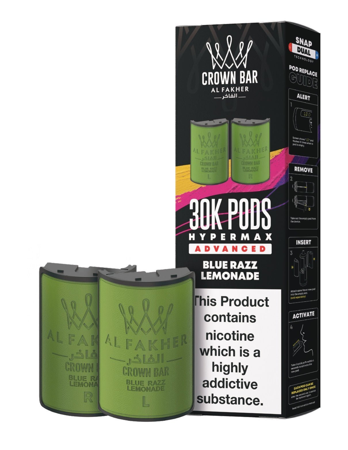 Image Of Al Fakher Crown Bar 30K Hypermax Refills Pods - Box of 5