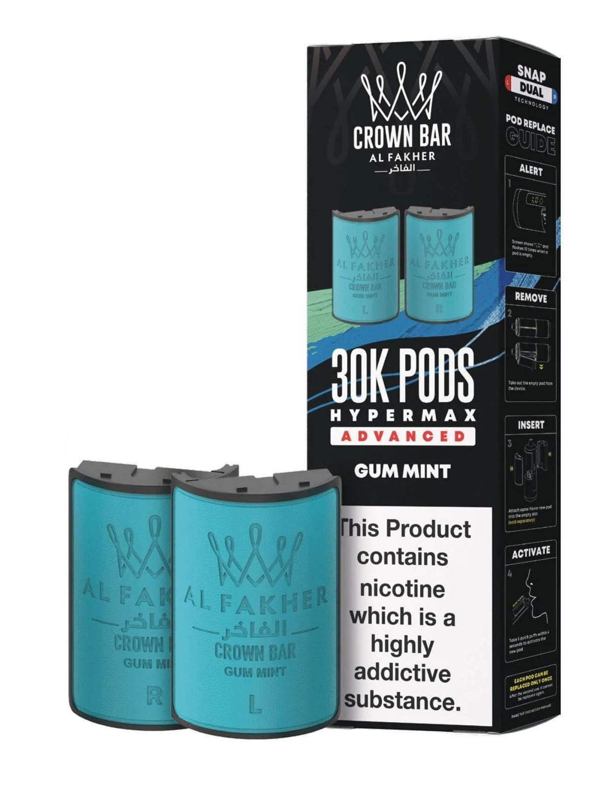 Image Of Al Fakher Crown Bar 30K Hypermax Refills Pods - Box of 5