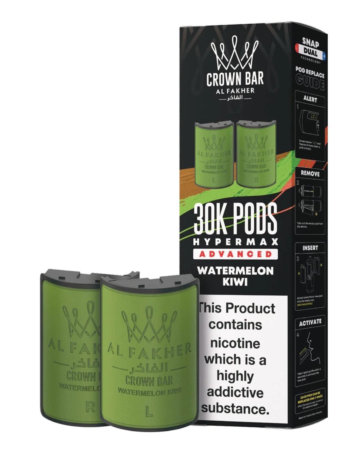 Image Of Al Fakher Crown Bar 30K Hypermax Refills Pods - Box of 5