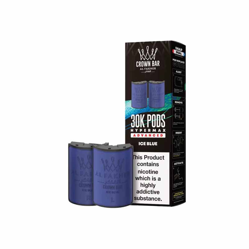 Al Fakher 30k Hypermax Prefilled Replacement Pods, Ice Blue Flavour