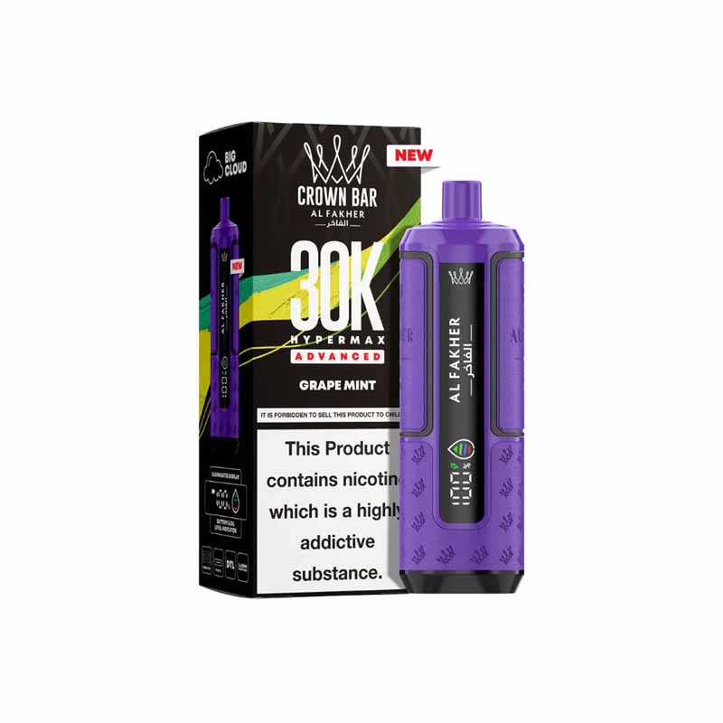 Al Fakher HyperMax 30k Puffs Prefilled Pod Vape Kit, Grape Mint Flavour