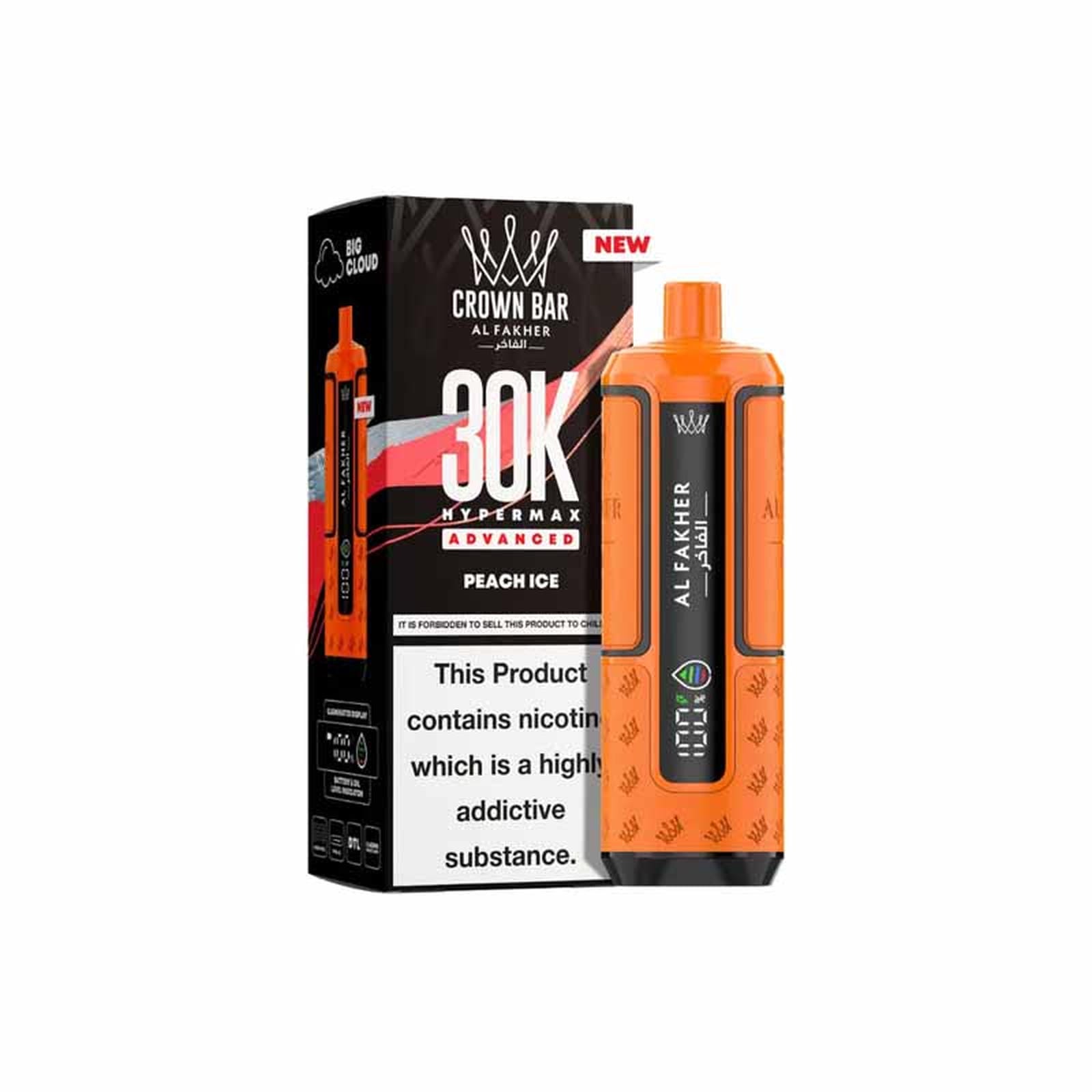 Al Fakher HyperMax 30k Puffs Prefilled Pod Vape Kit, Peach Ice Flavour