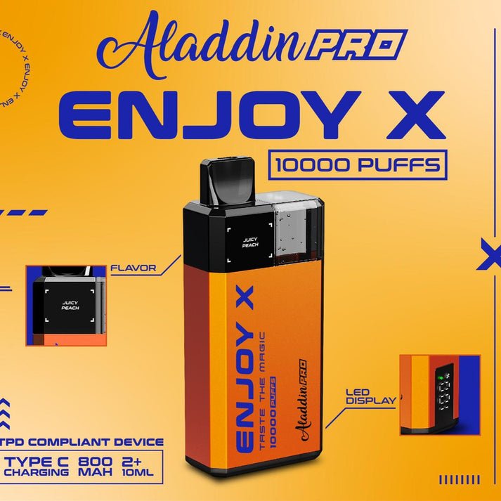 Aladdin Pro Enjoy X 10k Puff Prefilled Vape Kit Box of 5, Aj Super Store