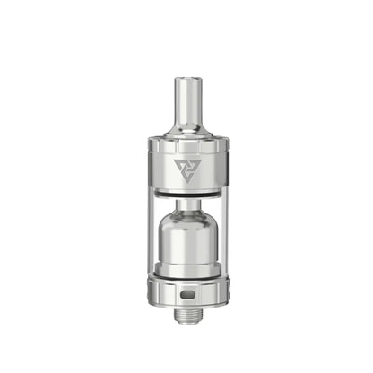 Ambition Mods Trinity MTL RTA in stainless steel, sleek and modern design.