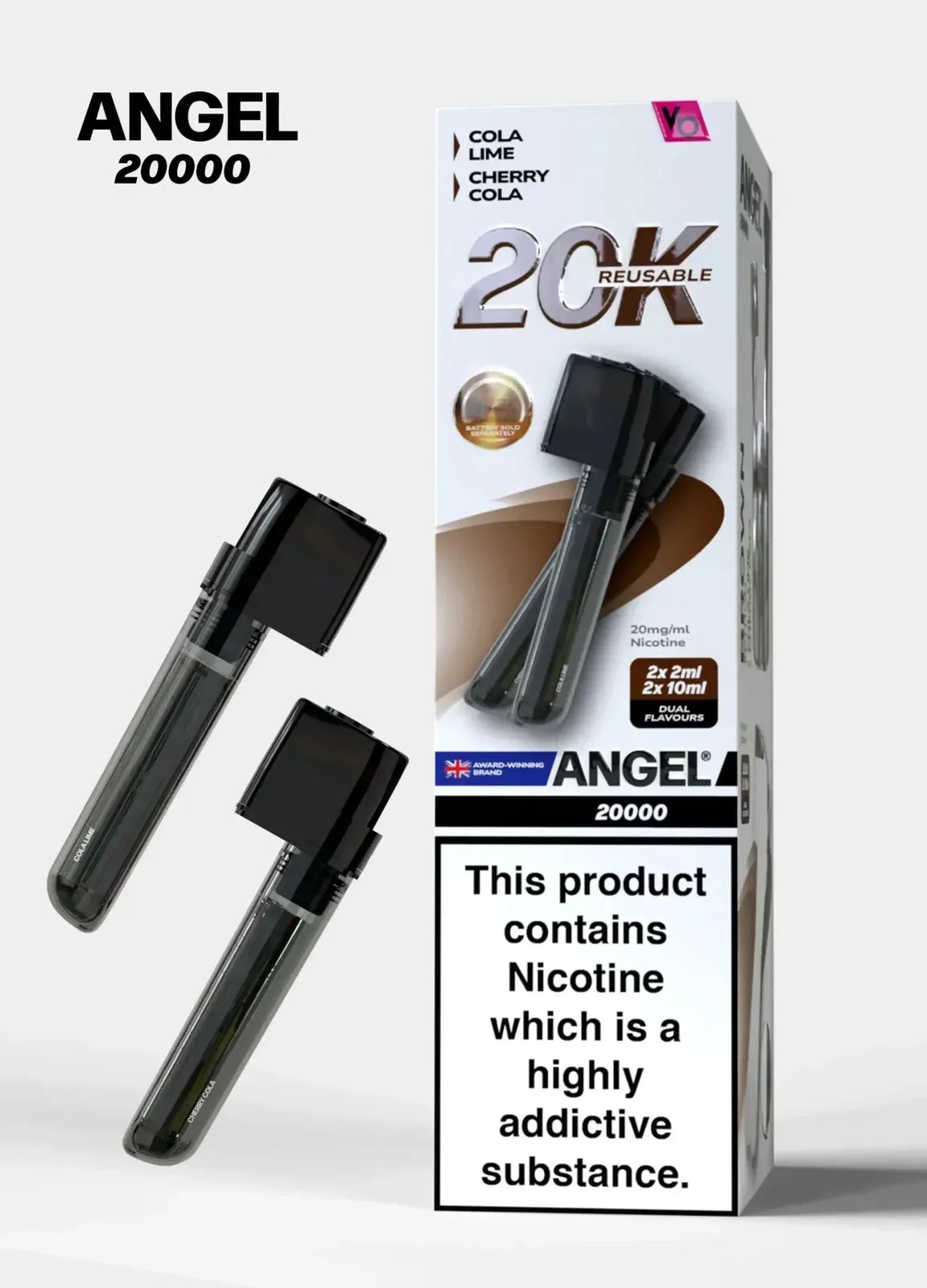 Angel 20000 Puffs Prefilled Pods Box of 5, Cola Lime, Cherry Cola Flavour