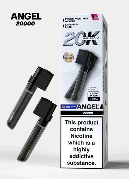 Angel 20000 Puffs Prefilled Pods Box of 5, Fresh Menthol Mojito, Lemon Lime Flavour