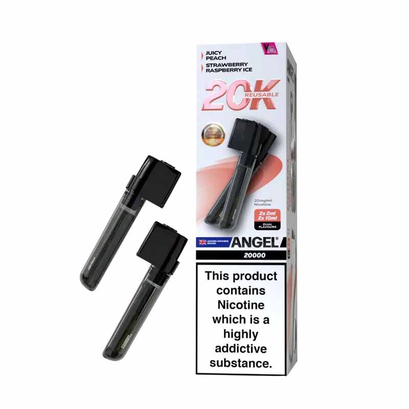 Angel 20K Prefilled Replacement Pod, Juicy Peach, Strawberry Raspberry Ice Flavour