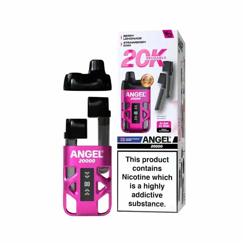 Angel 20K Puffs Prefilled Pod Vape Kit, Berry Lemonade, Strawberry Kiwi Flavour