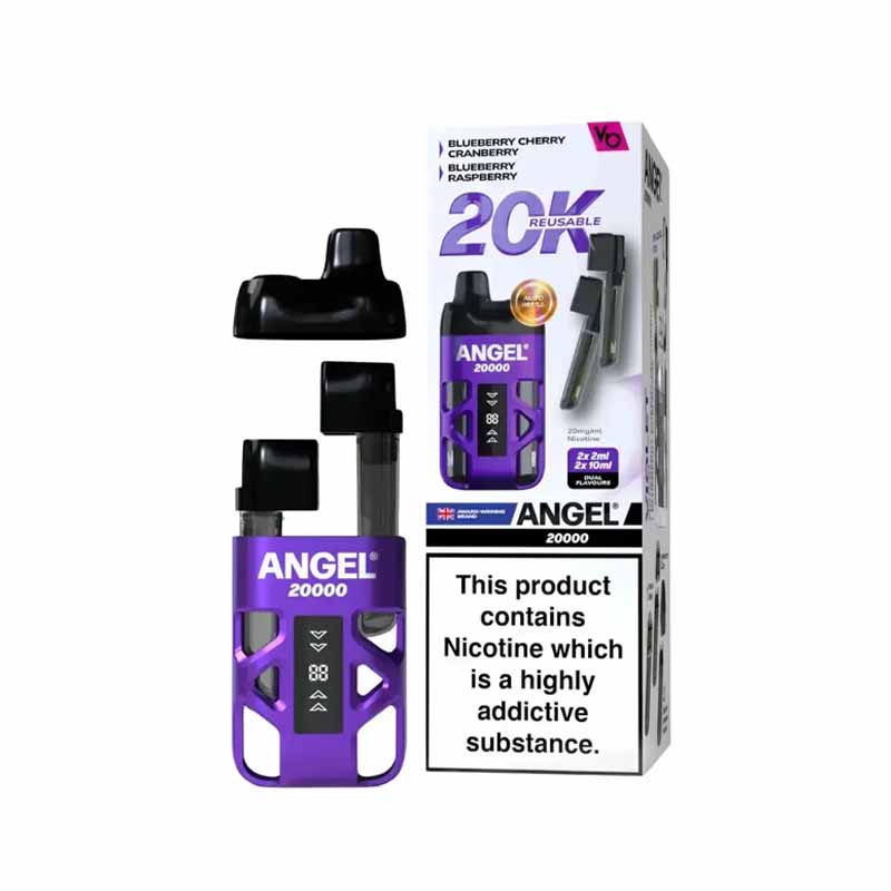 Angel 20K Puffs Prefilled Pod Vape Kit, Blueberry Cherry Cranberry, Blueberry Raspberry Flavour