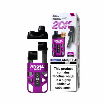 Angel 20K Puffs Prefilled Pod Vape Kit, Blue Razz GB, Blueberry Cherry Cranberry Flavour