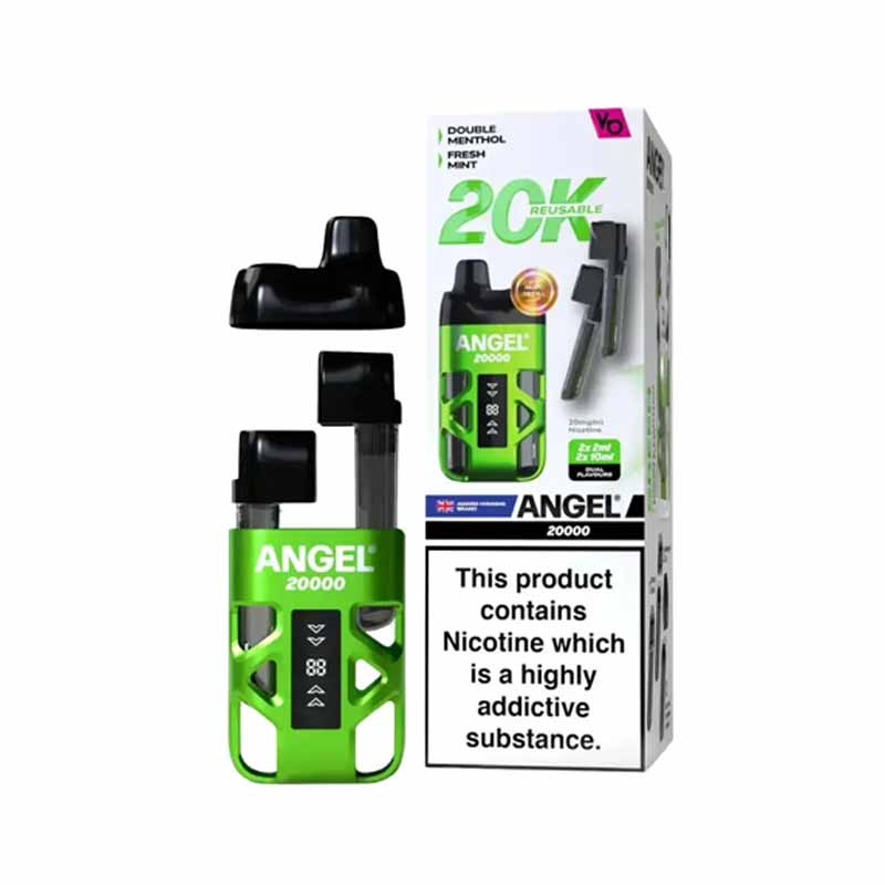 Angel 20K Puffs Prefilled Pod Vape Kit, Double Menthol, Fresh Mint Flavour
