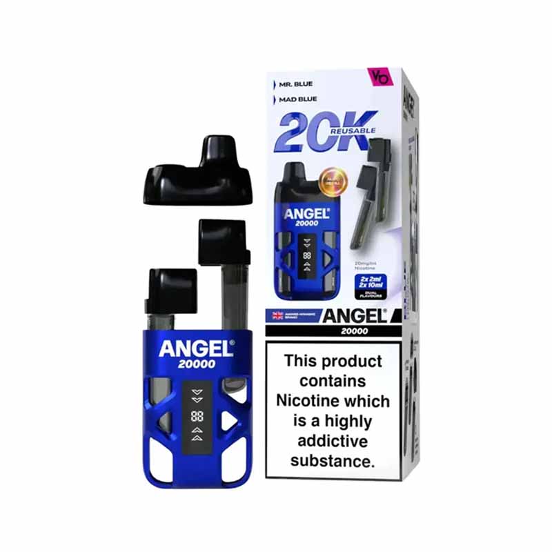 Angel 20K Puffs Prefilled Pod Vape Kit, Mr Blue, Mad Blue Flavour