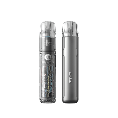 Aspire Cyber S Pod Kit, sleek design, transparent and metallic finishes.