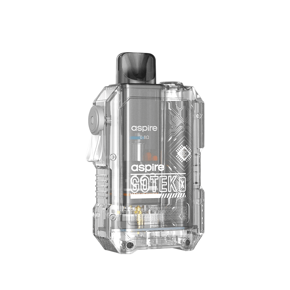 Aspire Gotek X Pod Kit with transparent casing, showing internal components.