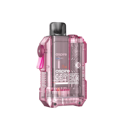 Aspire Gotek X Pod Kit in pink, featuring a transparent design and sleek branding.