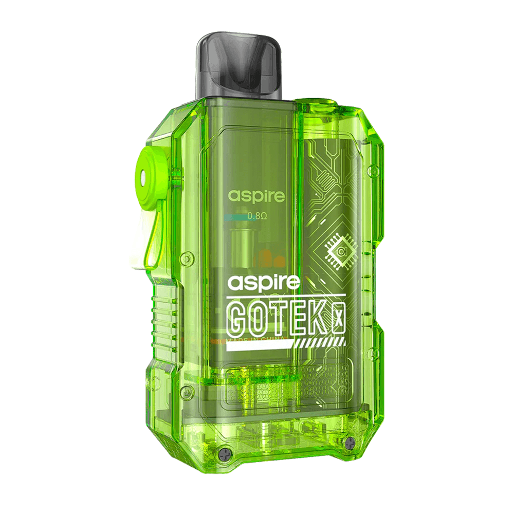 Aspire Gotek X Pod Kit in transparent green casing.