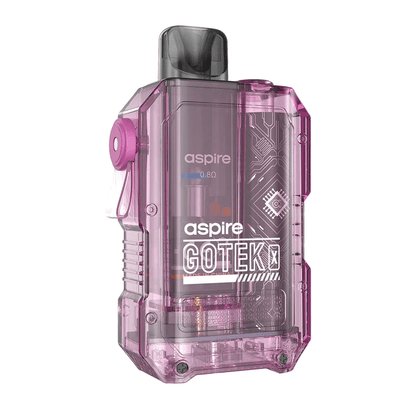 Pink Aspire Gotek X Pod Kit, transparent design, with visible internal components.