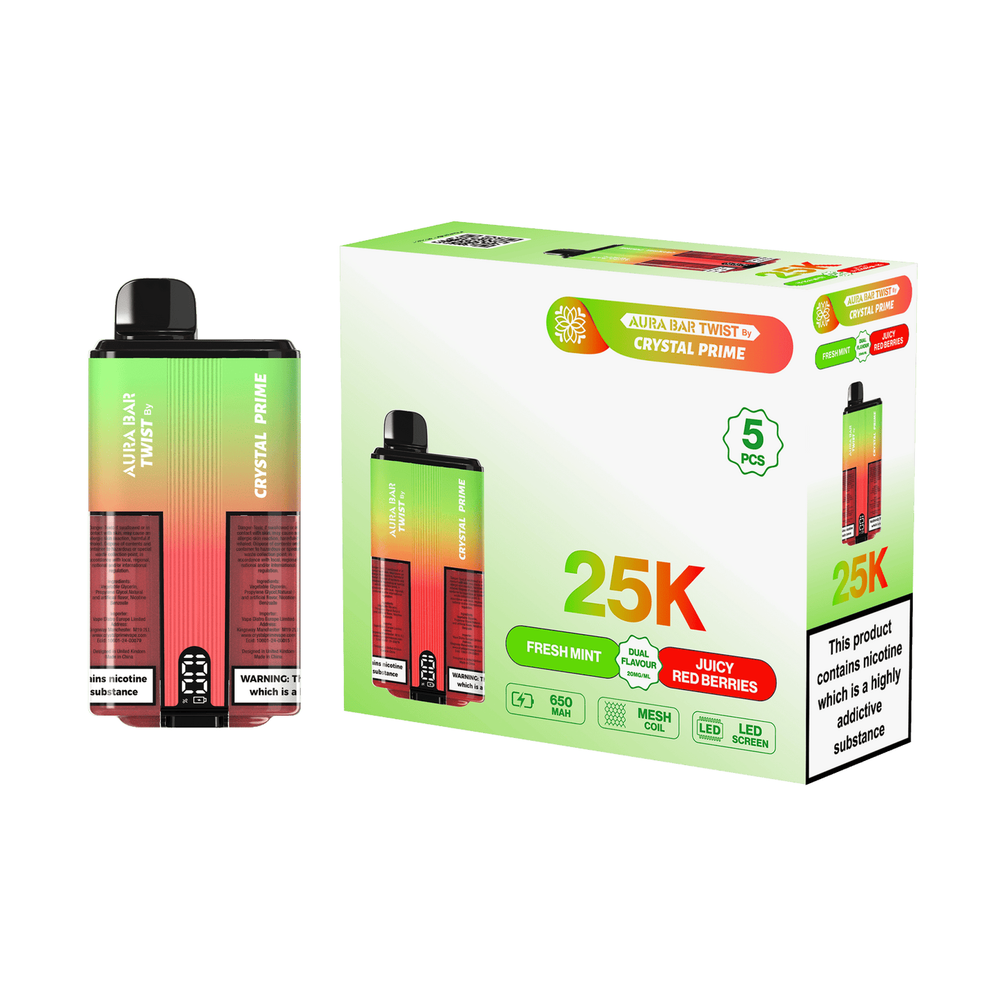 Aura Bar Twist 25000 Puffs by Crystal Prime - Box of 5