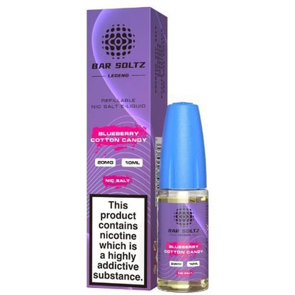 Bar Soltz Nic Salt 10ml Pack of 10 Available In Blueberry Cotton Candy Flavour