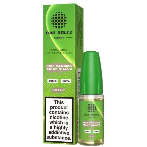Bar Soltz Nic Salt 10ml Pack of 10 Available In Kiwi Passion Fruit Guava Flavour