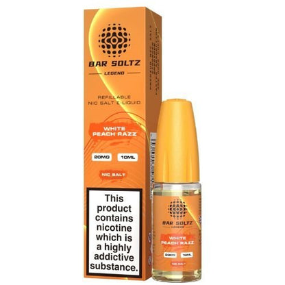 Bar Soltz Nic Salt 10ml Pack of 10 Available In White Peach Razz Flavour