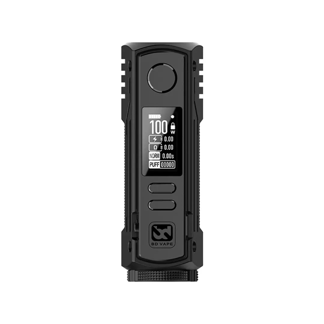 BD Vape Rayden 100 Mod Black Colour perfect for whole range of different Vape Tanks like - Sub-ohm Vape Tanks - MTL Vape Tanks - RTAs or RDAs