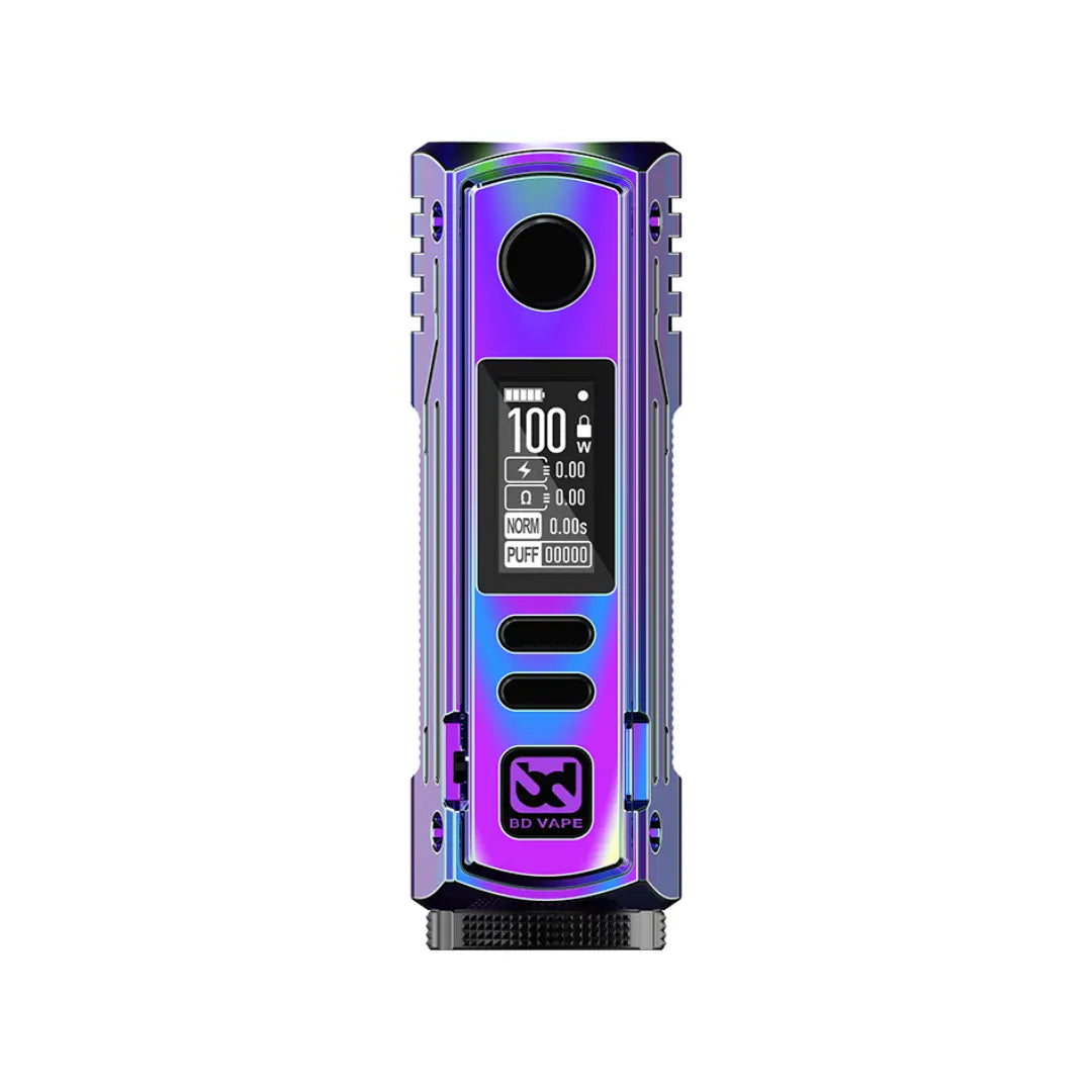 BD Vape Rayden 100 Mod Rainbow Colour  perfect for whole range of different Vape Tanks like - Sub-ohm Vape Tanks - MTL Vape Tanks - RTAs or RDAs