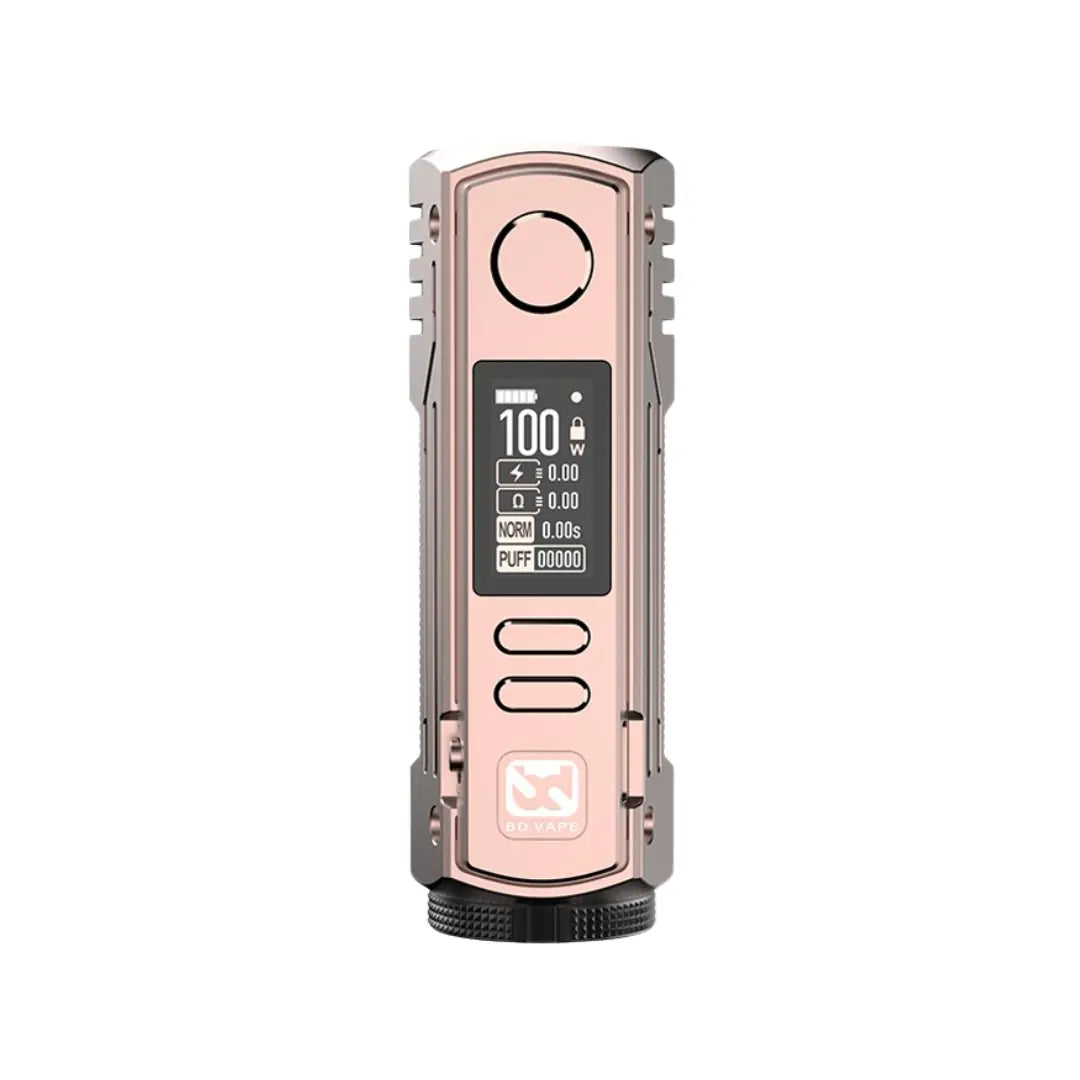 BD Vape Rayden 100 Mod Rose Gold Colour perfect for whole range of different Vape Tanks like - Sub-ohm Vape Tanks - MTL Vape Tanks - RTAs or RDAs