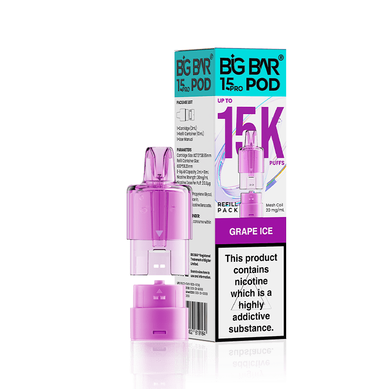 Big Bar 15000 Pro Prefilled Refill Pods Pack of 5 - Wholesale Price !