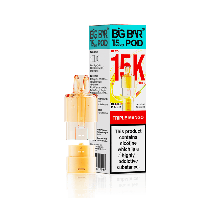 Big Bar 15000 Pro Prefilled Refill Pods Pack of 5 - Wholesale Price !