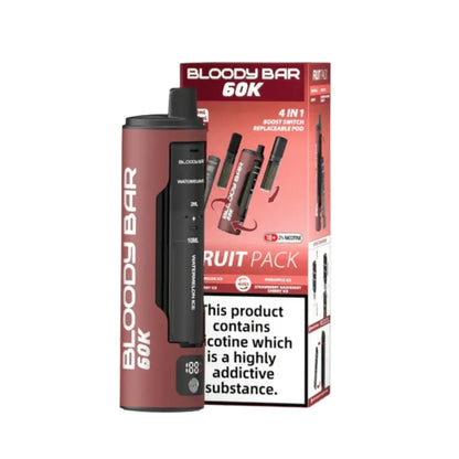 Bloody Bar 60k Pod Vape Kit in Fruit Pack Flavour, Offering Up to 60000 Puffs