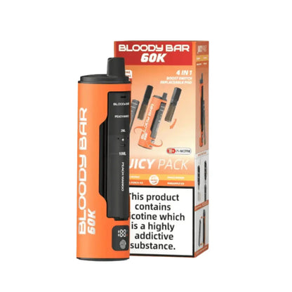 Bloody Bar 60k Pod Vape Kit in Juicy Pack Flavour, Offering Up to 60000 Puffs