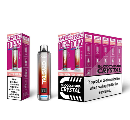 Bloody Bar Crystal 10K Puff Prefilled Pod Kit Box of 10, Fizzy Cherry Flavour