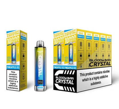 Bloody Bar Crystal 10K Puff Prefilled Pod Kit Box of 10, Pineapple Ice Flavour