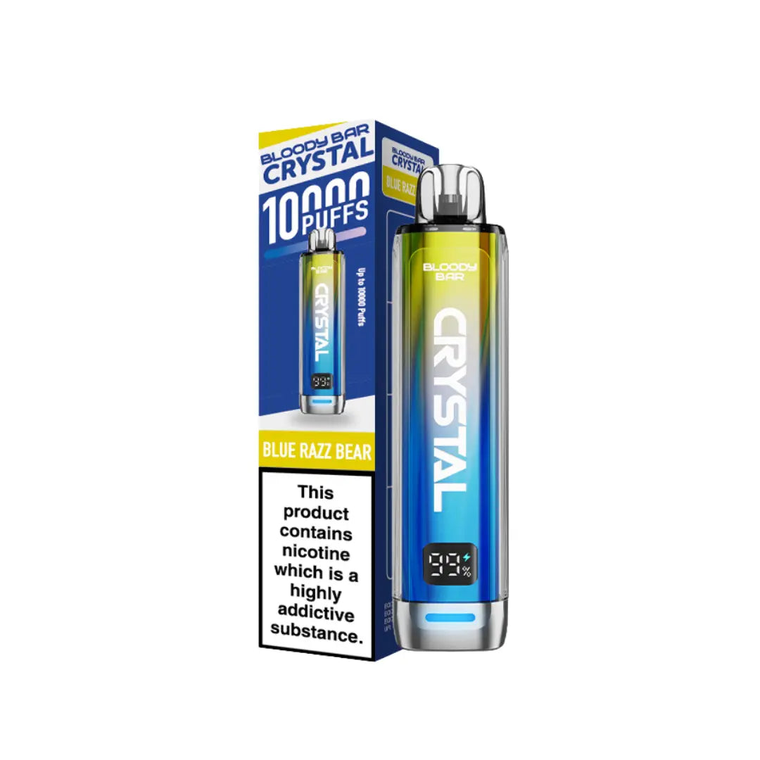Bloody Bar Crystal 10K Vape Kit Blue Razz Bear Flavour 