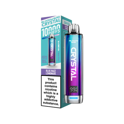 Bloody Bar Crystal 10K Vape Kit Blue Razz Lemonade Flavour 
