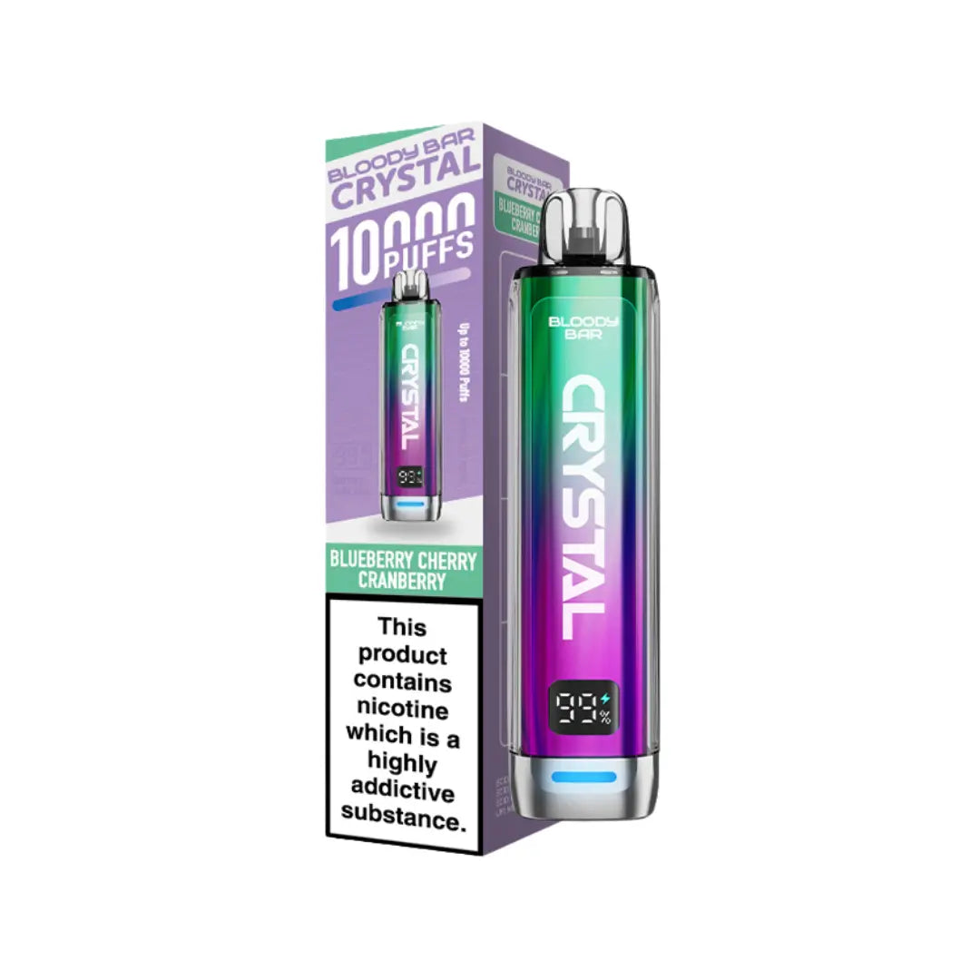 Bloody Bar Crystal 10K Vape Kit Blueberry Cherry Cranberry Flavour 