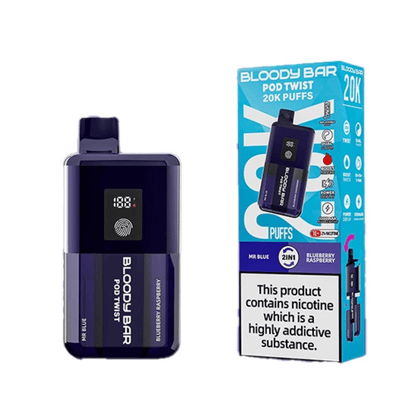 Bloody Bar Pod Twist 20K Prefilled Pod Kit Box of 5, Mr Blue, Blueberry Raspberry Flavour